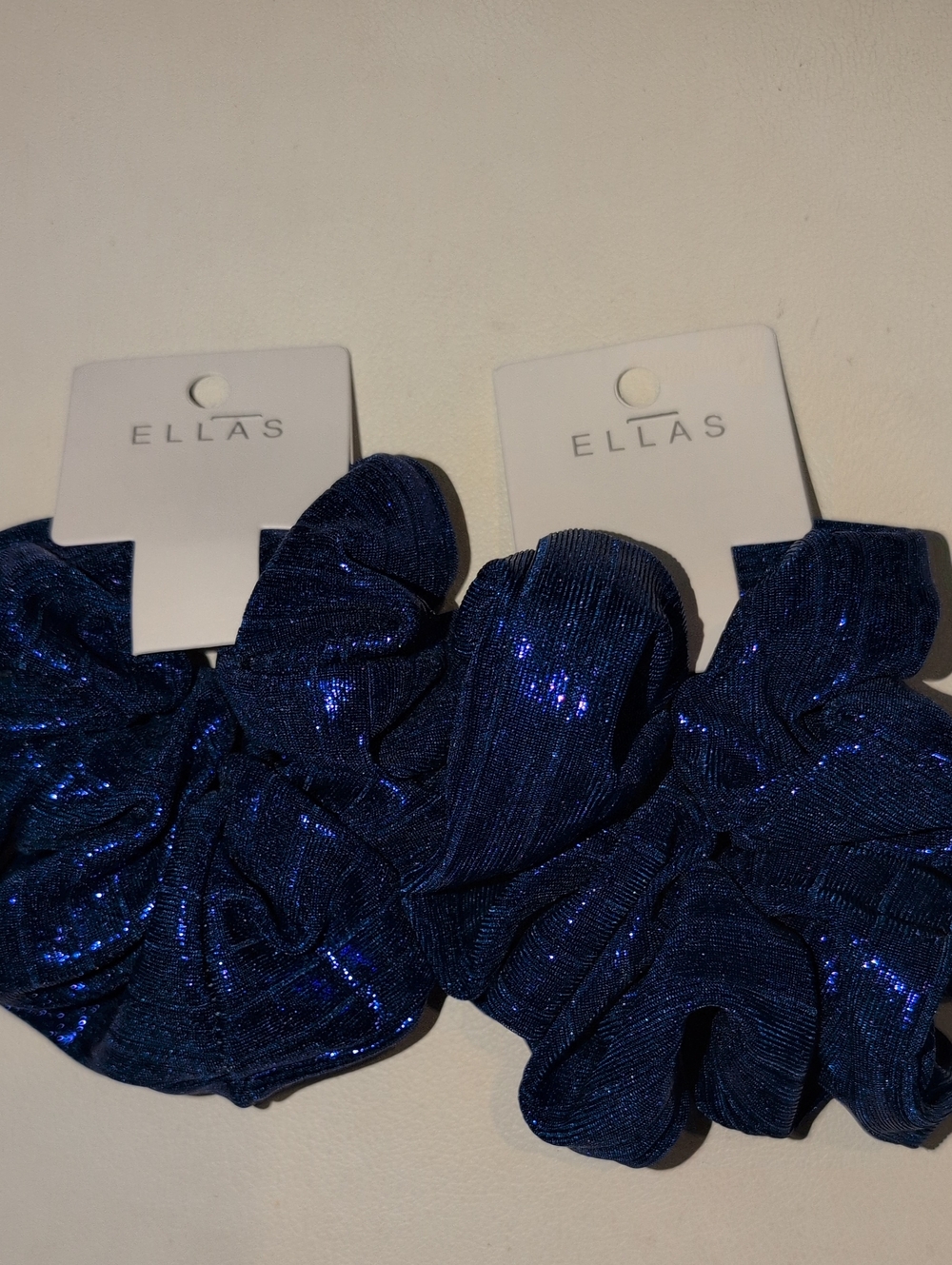 Ella Metallic Royal Blue Scrunchies. For 2